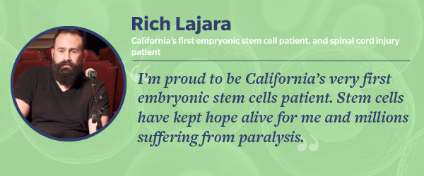 Rich Lajara, participant in a clinical trial for spinal cord injuries